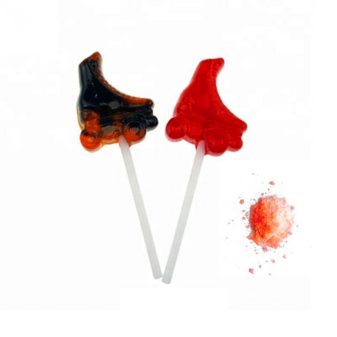 HALAL Fruit Flavor Lollipop Popping Candy Ice Skates Shape Multi Color