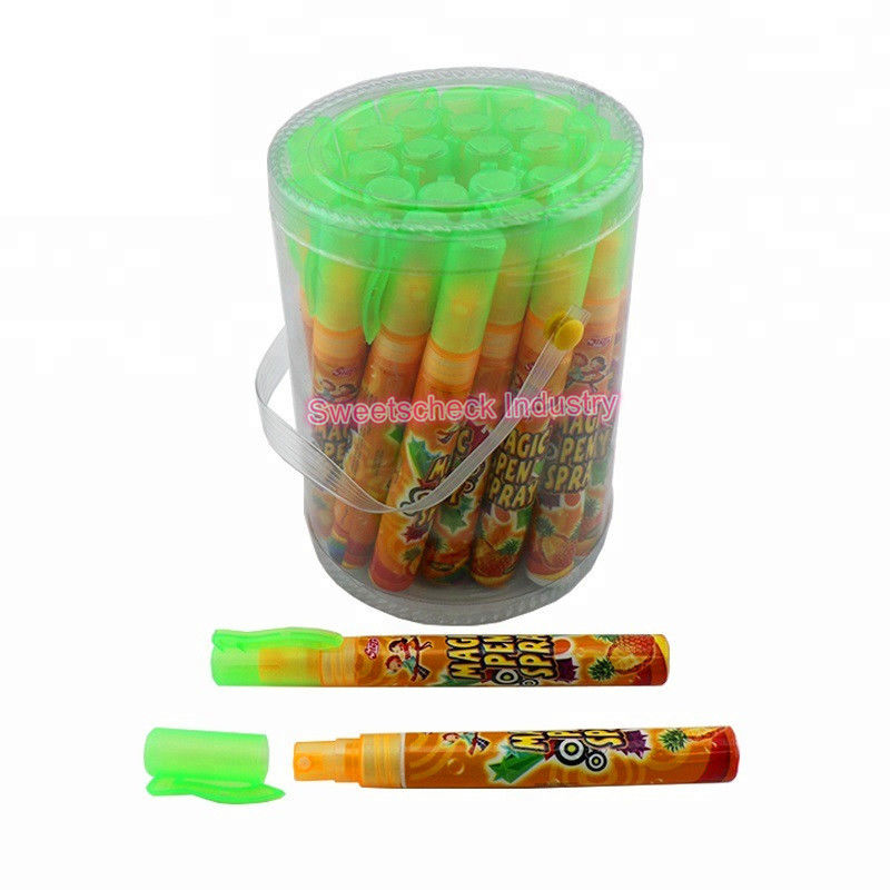 Pen Shape Liquid Spray Candy With Sour Sweet Fruit Flavor ISO Approved