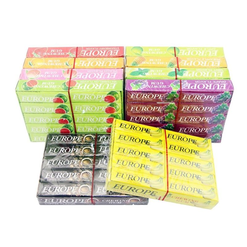 5 Sticks Fruit Chewing Gum Watermelon Banana Apple Flavor With Halal Sweet