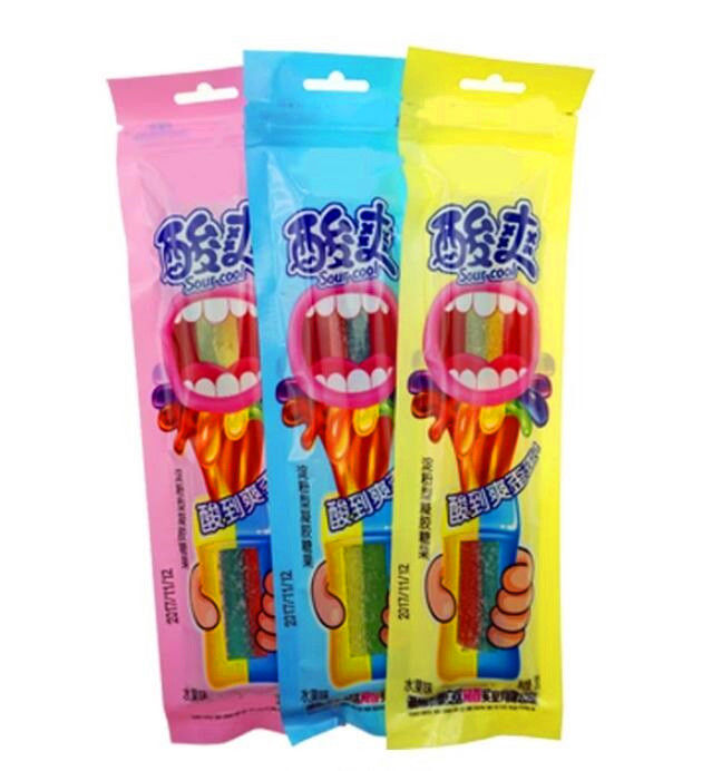 Soft Chewy Gummy Candy Double Stick Fruit Flavored With Center Filled