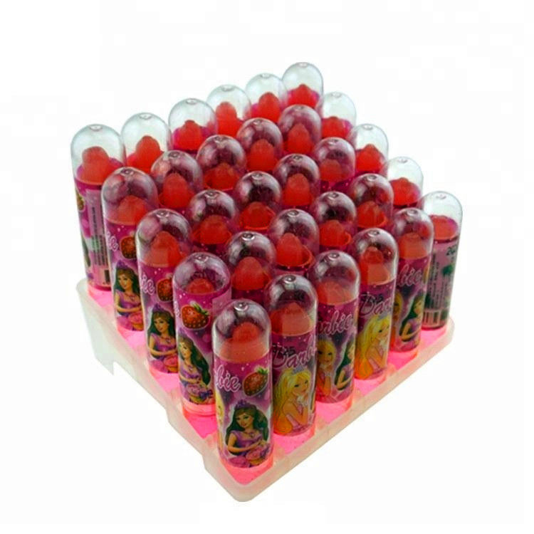 Student Fruit Lollipops Lipstick Shape Novelty Halal Strawberry Flavor