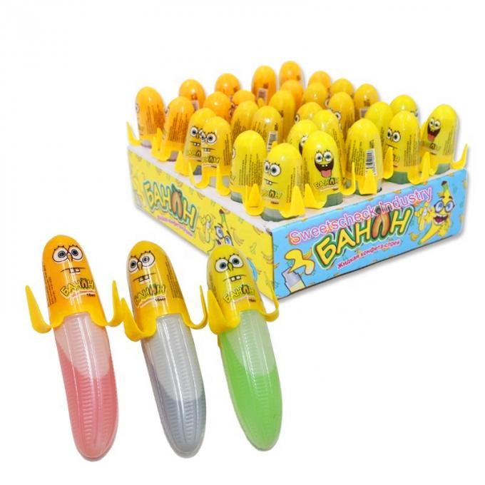 Kids Liquid Spray Candy In Banana Shape Sweet Fruit Flavor Box Packed