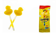 OEM Healthy Lollipops Duck Shape Halal Fluorescent Stick Light Up Candy